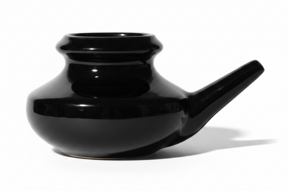 Glossy Black pot with a brown undertone